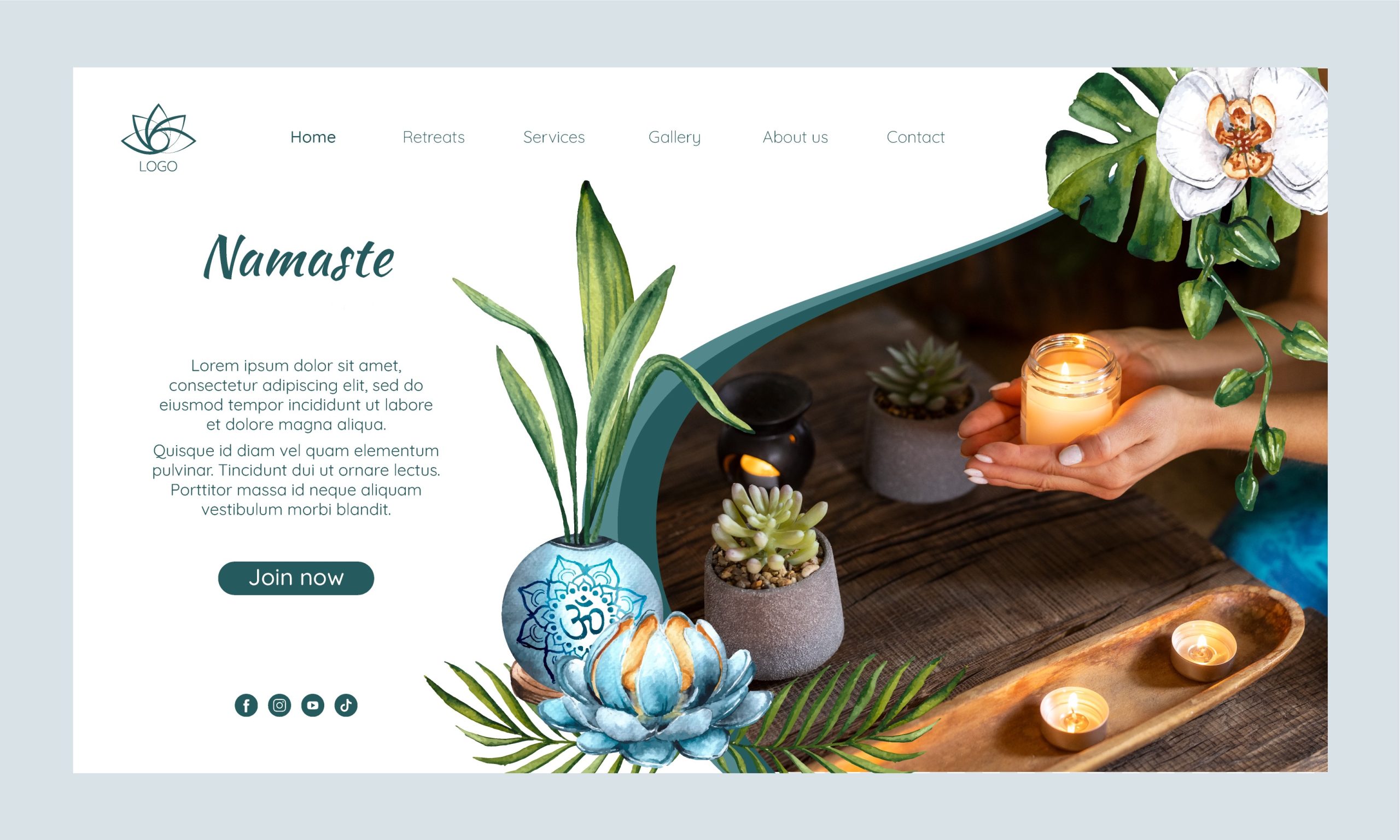 Desktop showing a website design interface for acupuncture marketing services